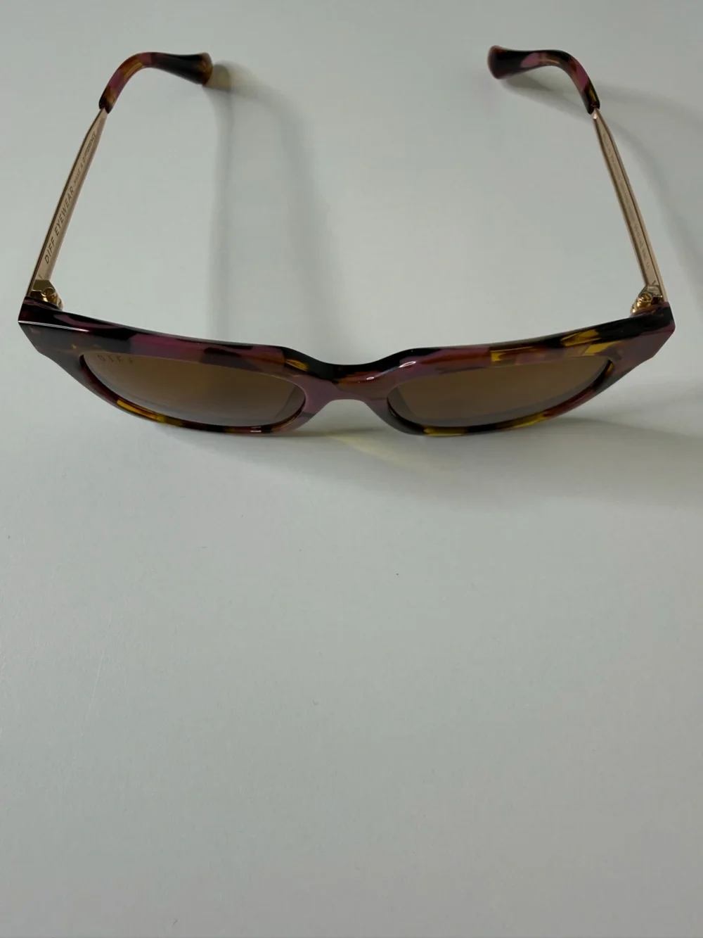 DIFF Bella XS Polarized Sunglasses Tortoise Square Cat Eye Acetate $128